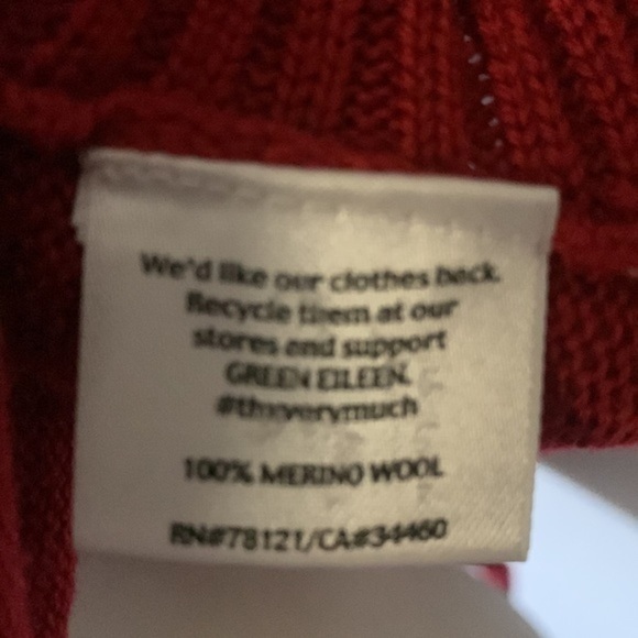 Eileen Fisher red sweater pullover shirt top  in size Small - Picture 9 of 9
